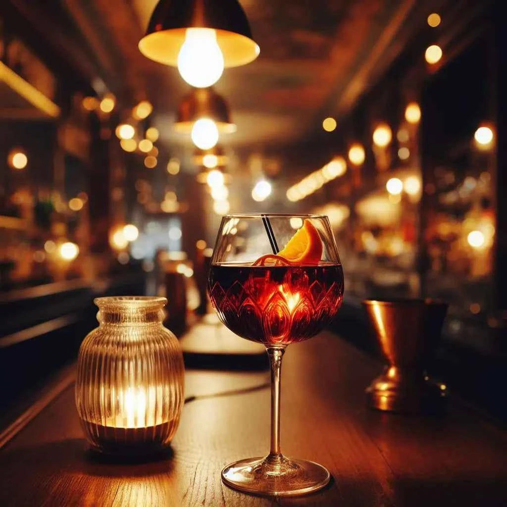 Cocktail Orange Nuit. à base de Douceur d'Hibiscus